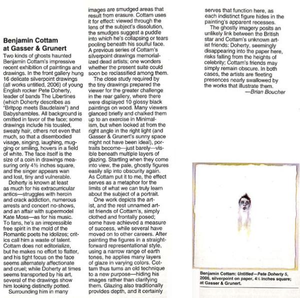 Benjamin Cottam - Art in America, November 2006